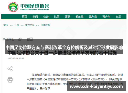 中国足协降薪方案与赛制改革全方位解析及其对足球发展影响 中国足协降薪方案与赛制改革全方位解析及其对足球发展影响