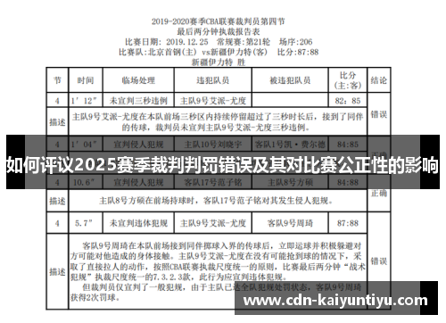 如何评议2025赛季裁判判罚错误及其对比赛公正性的影响 如何评议2025赛季裁判判罚错误及其对比赛公正性的影响